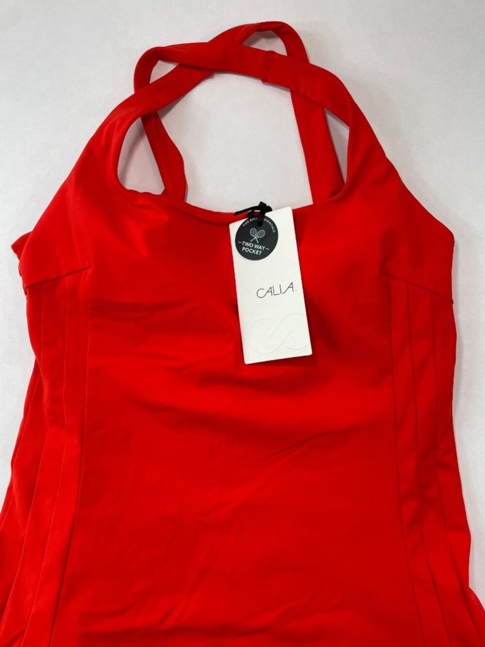 Calia Court Pleated Tennis Dress Fresh Red Wicking UPF 50+ Skorts Sz M $128 NWT - Picture 3 of 7